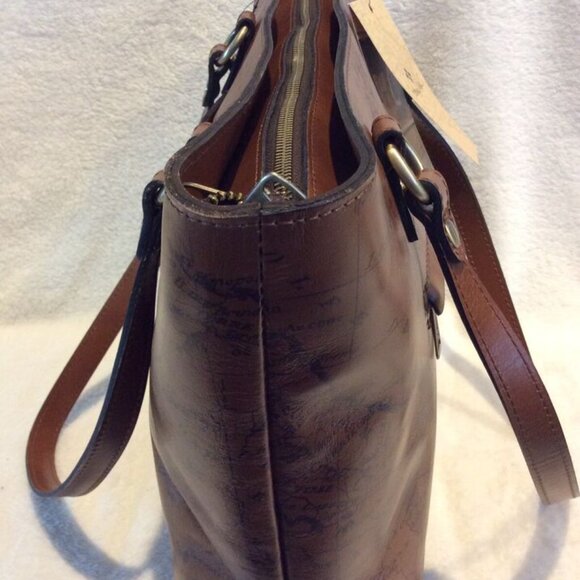 PATRICIA NASH Alessano Sig Map Print Riot Rust Large Tote Zip Top ~ NWT - Picture 6 of 10